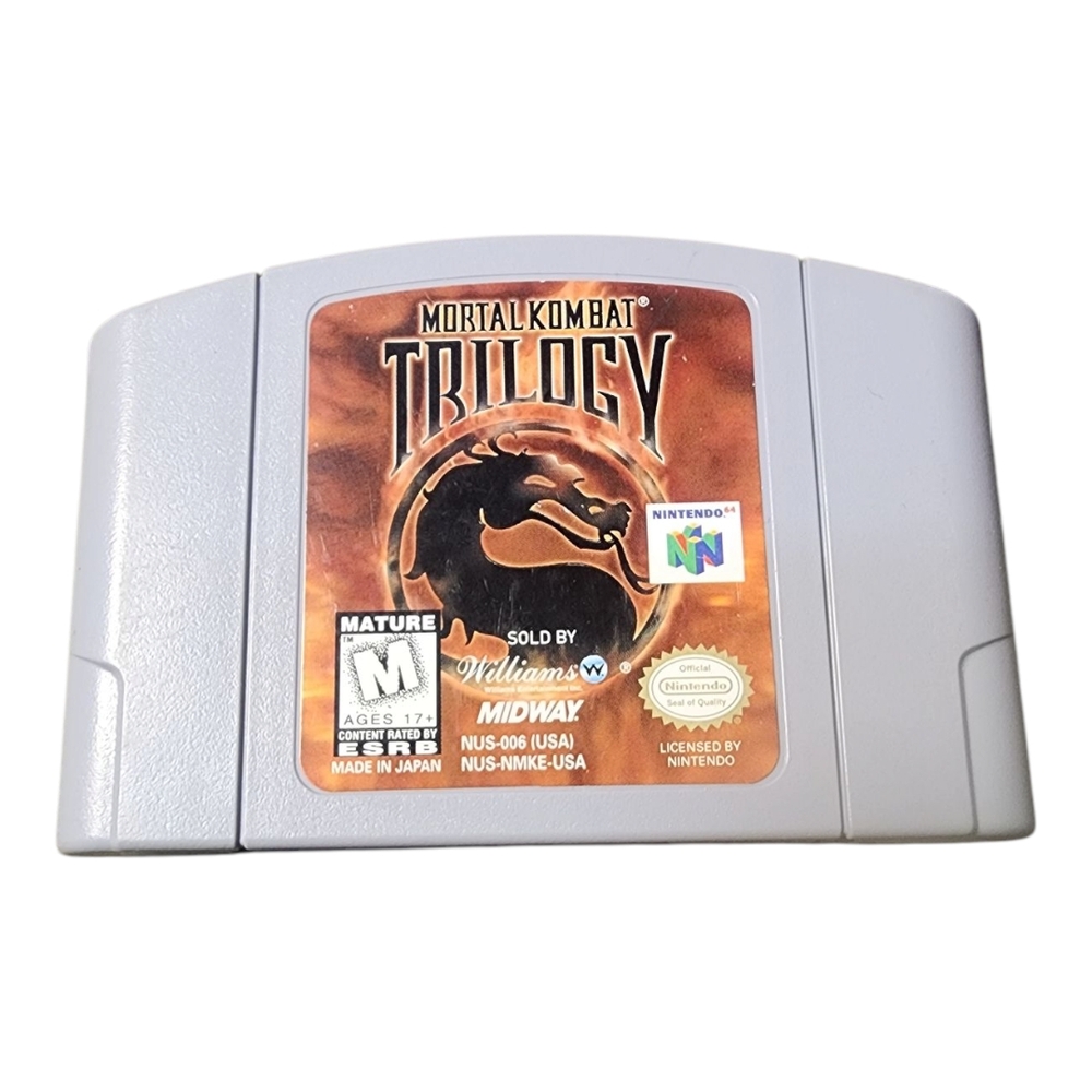 Mortal Kombat Trilogy Gray Game Cartridge Authentic And Tested